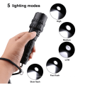 High Power style flashlight USB rechargeable with power indicator  outdoor aluminum alloy LED light